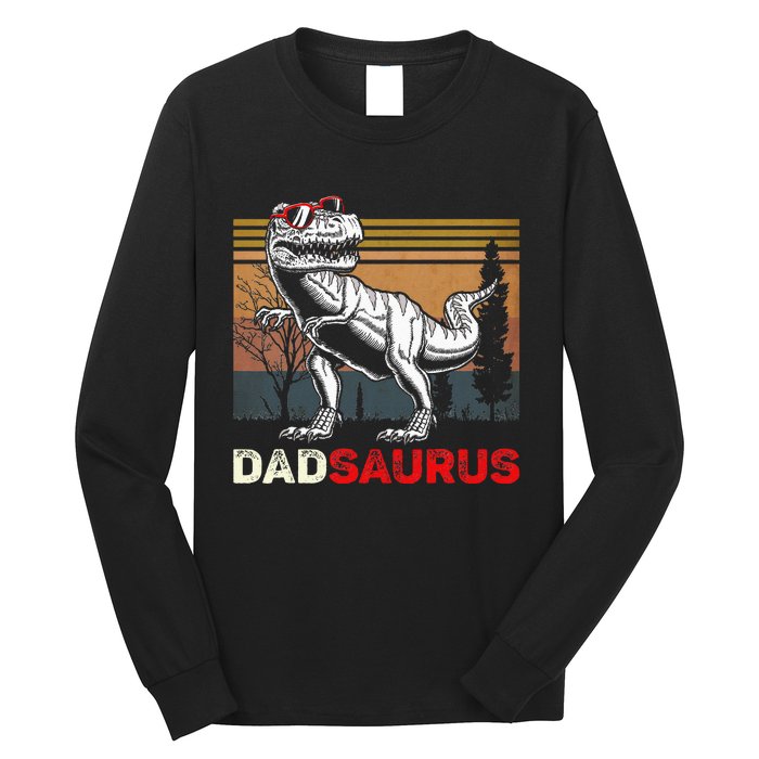 Dadsaurus Rex Dad Papa Dinosaur TRex Dad Saurus Long Sleeve Shirt