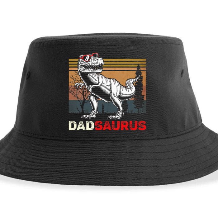 Dadsaurus Rex Dad Papa Dinosaur TRex Dad Saurus Sustainable Bucket Hat