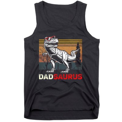 Dadsaurus Rex Dad Papa Dinosaur TRex Dad Saurus Tank Top