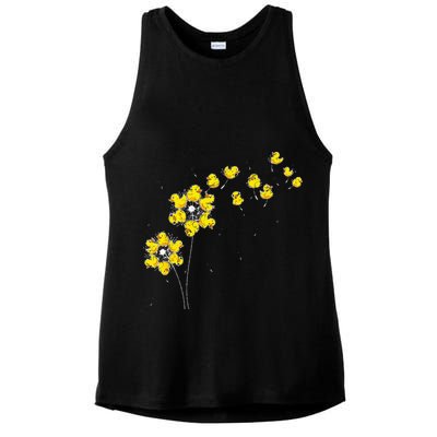 Ducky Rubber Duck Lover Dandelion Duckling Rubber Duck Ladies PosiCharge Tri-Blend Wicking Tank