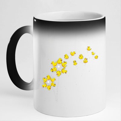 Ducky Rubber Duck Lover Dandelion Duckling Rubber Duck 11oz Black Color Changing Mug