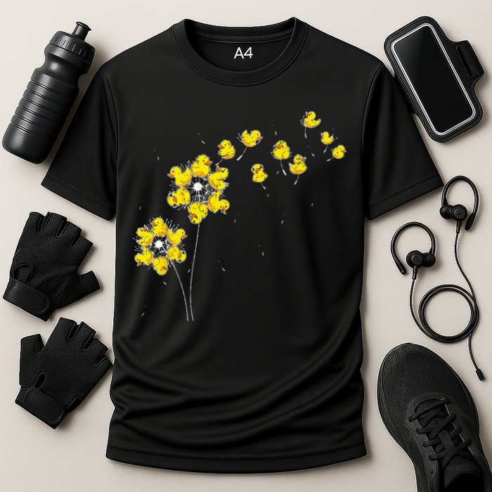 Ducky Rubber Duck Lover Dandelion Duckling Rubber Duck Performance Shirt