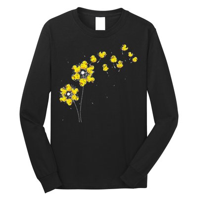 Ducky Rubber Duck Lover Dandelion Duckling Rubber Duck Long Sleeve Shirt