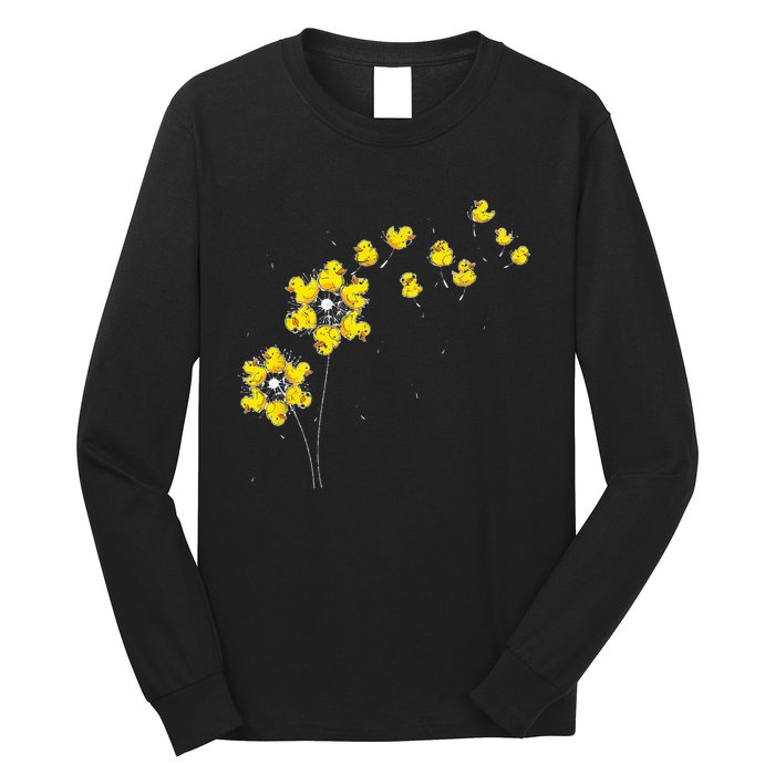 Ducky Rubber Duck Lover Dandelion Duckling Rubber Duck Long Sleeve Shirt