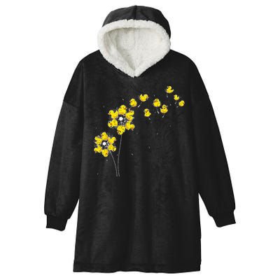 Ducky Rubber Duck Lover Dandelion Duckling Rubber Duck Hooded Wearable Blanket