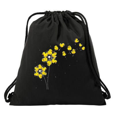 Ducky Rubber Duck Lover Dandelion Duckling Rubber Duck Drawstring Bag