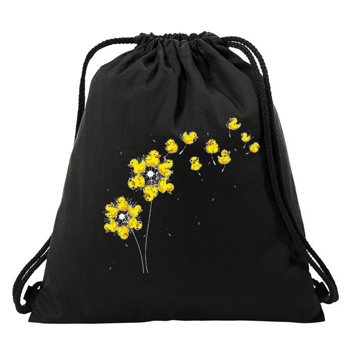 Ducky Rubber Duck Lover Dandelion Duckling Rubber Duck Drawstring Bag