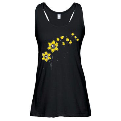 Ducky Rubber Duck Lover Dandelion Duckling Rubber Duck Ladies Essential Flowy Tank