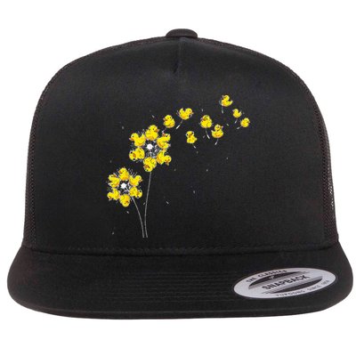 Ducky Rubber Duck Lover Dandelion Duckling Rubber Duck Flatbill Hat