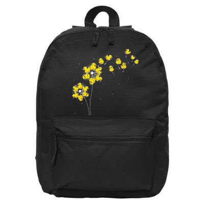 Ducky Rubber Duck Lover Dandelion Duckling Rubber Duck 16 in Basic Backpack