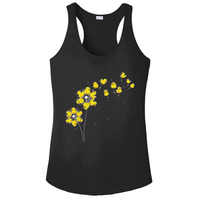 Ducky Rubber Duck Lover Dandelion Duckling Rubber Duck Ladies PosiCharge Competitor Racerback Tank