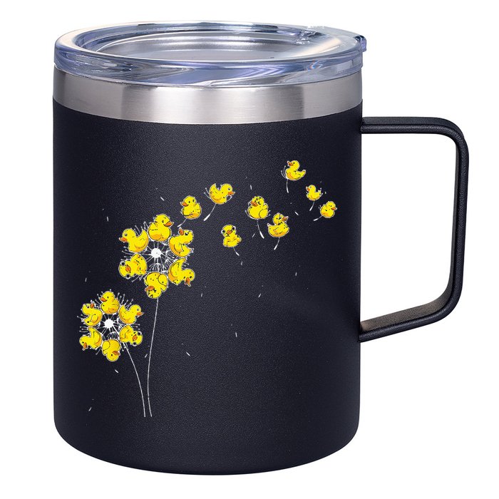 Ducky Rubber Duck Lover Dandelion Duckling Rubber Duck 12oz Stainless Steel Coffee Mug