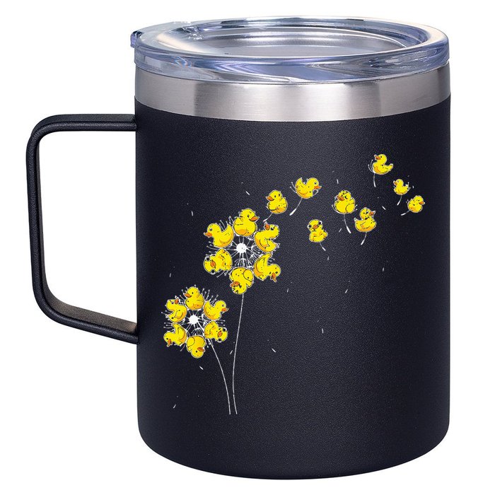 Ducky Rubber Duck Lover Dandelion Duckling Rubber Duck 12oz Stainless Steel Coffee Mug