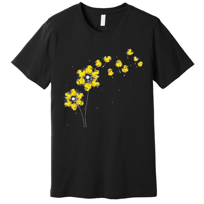 Ducky Rubber Duck Lover Dandelion Duckling Rubber Duck Premium T-Shirt