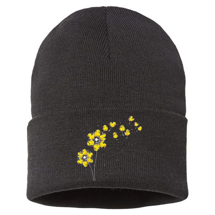 Ducky Rubber Duck Lover Dandelion Duckling Rubber Duck Sustainable Knit Beanie