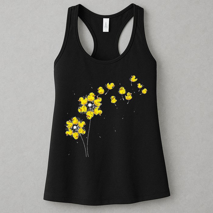 Ducky Rubber Duck Lover Dandelion Duckling Rubber Duck Womens Tank Top