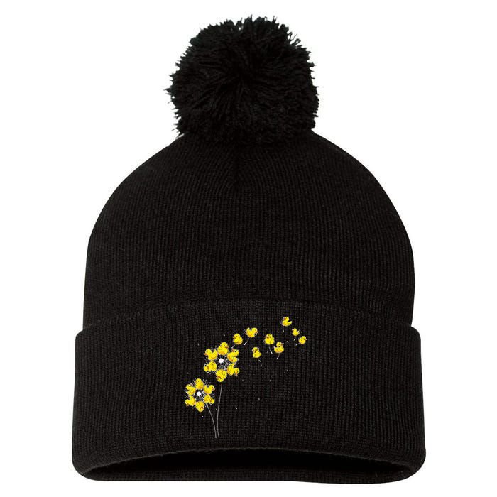 Ducky Rubber Duck Lover Dandelion Duckling Rubber Duck Pom Pom 12in Knit Beanie