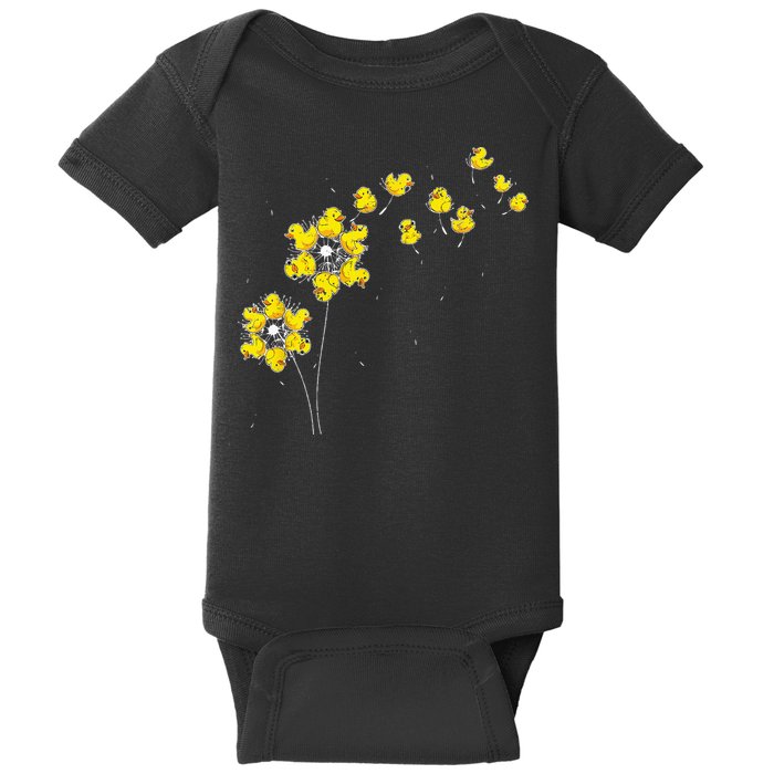 Ducky Rubber Duck Lover Dandelion Duckling Rubber Duck Baby Bodysuit