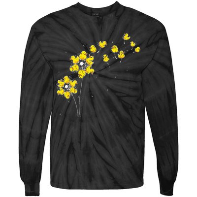 Ducky Rubber Duck Lover Dandelion Duckling Rubber Duck Tie-Dye Long Sleeve Shirt