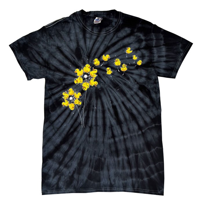 Ducky Rubber Duck Lover Dandelion Duckling Rubber Duck Tie-Dye T-Shirt