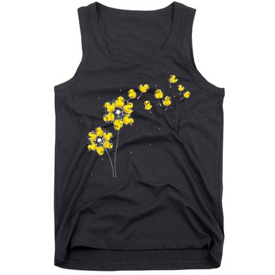 Ducky Rubber Duck Lover Dandelion Duckling Rubber Duck Tank Top