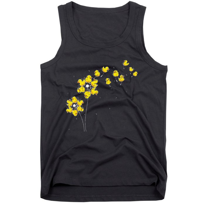 Ducky Rubber Duck Lover Dandelion Duckling Rubber Duck Tank Top