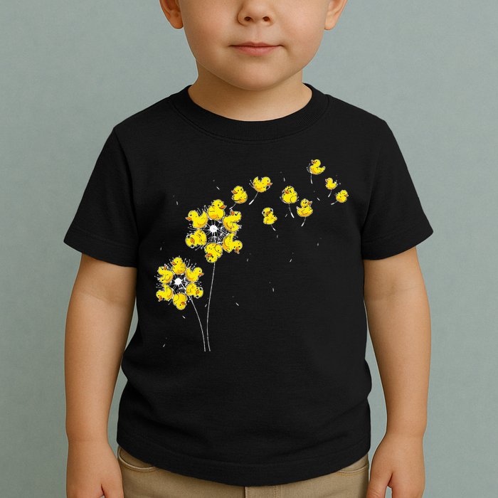 Ducky Rubber Duck Lover Dandelion Duckling Rubber Duck Toddler T-Shirt