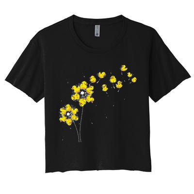 Ducky Rubber Duck Lover Dandelion Duckling Rubber Duck Crop Top