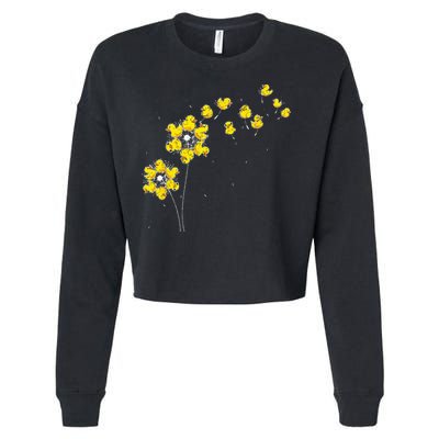 Ducky Rubber Duck Lover Dandelion Duckling Rubber Duck Cropped Pullover Crew