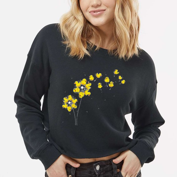 Ducky Rubber Duck Lover Dandelion Duckling Rubber Duck Cropped Pullover Crew
