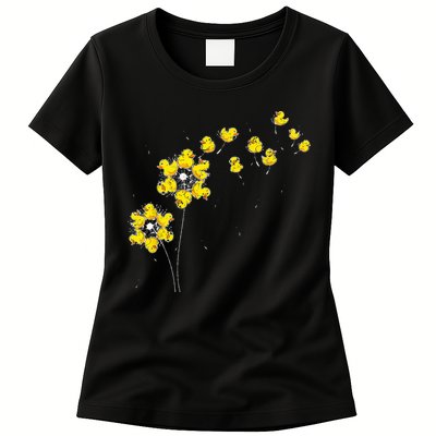Ducky Rubber Duck Lover Dandelion Duckling Rubber Duck Womens T-Shirt