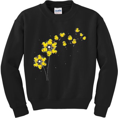Ducky Rubber Duck Lover Dandelion Duckling Rubber Duck Kids Sweatshirt
