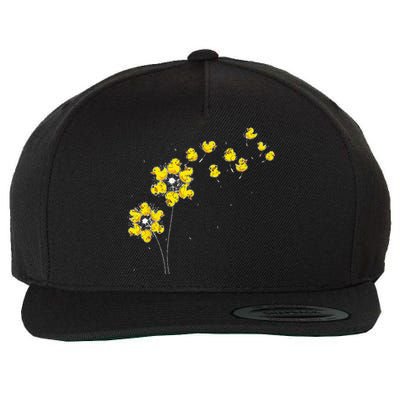 Ducky Rubber Duck Lover Dandelion Duckling Rubber Duck Wool Snapback Cap