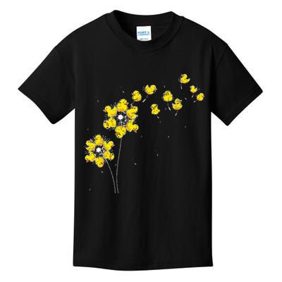 Ducky Rubber Duck Lover Dandelion Duckling Rubber Duck Kids T-Shirt