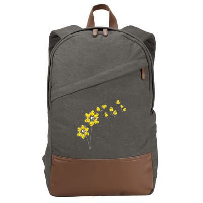 Ducky Rubber Duck Lover Dandelion Duckling Rubber Duck Cotton Canvas Backpack