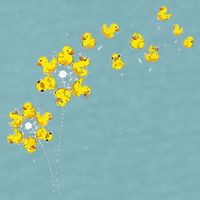 Ducky Rubber Duck Lover Dandelion Duckling Rubber Duck Sueded Cloud Jersey T-Shirt