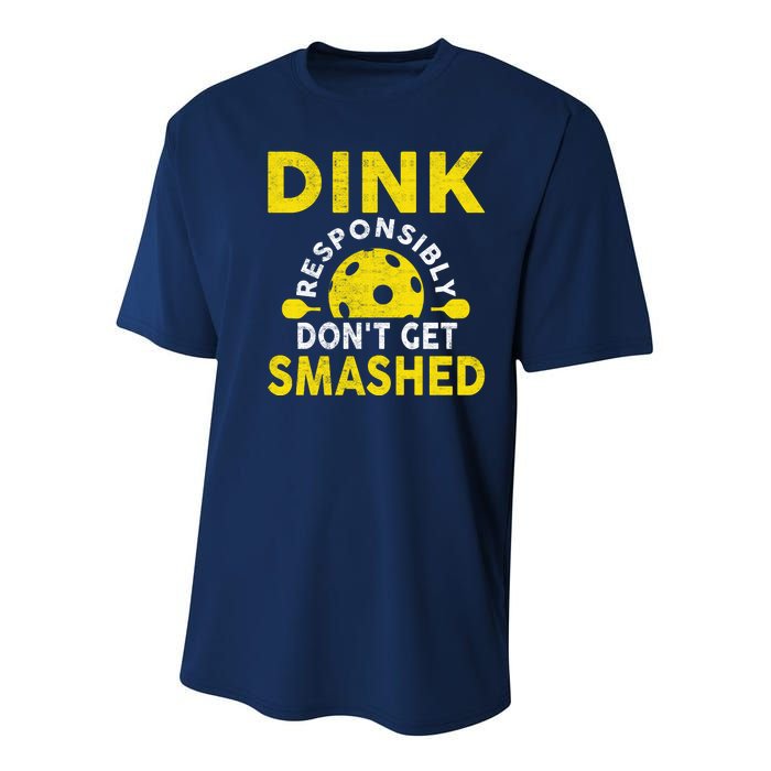 Dink Responsibly Don't Get Smashed Funny Pickleball Youth Performance Sprint T-Shirt