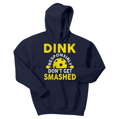 Dink Responsibly Don't Get Smashed Funny Pickleball Kids Hoodie