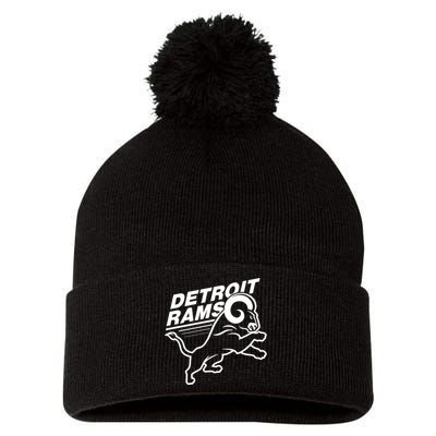 Detroit Rams Pom Pom 12in Knit Beanie