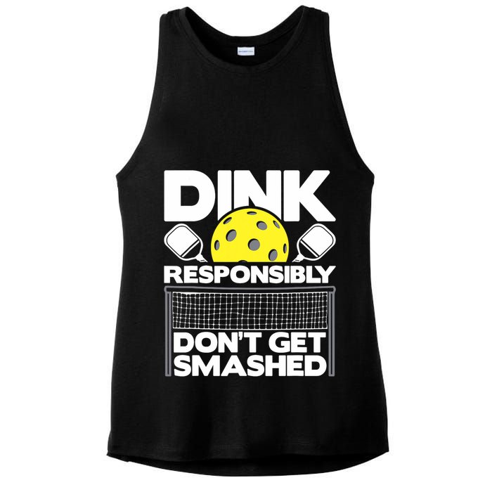 Dink Responsibly Don't Get Smashed Pickleball Paddleball Ladies PosiCharge Tri-Blend Wicking Tank
