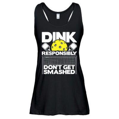 Dink Responsibly Don't Get Smashed Pickleball Paddleball Ladies Essential Flowy Tank