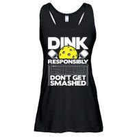 Dink Responsibly Don't Get Smashed Pickleball Paddleball Ladies Essential Flowy Tank