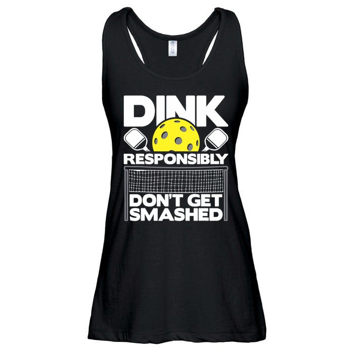 Dink Responsibly Don't Get Smashed Pickleball Paddleball Ladies Essential Flowy Tank