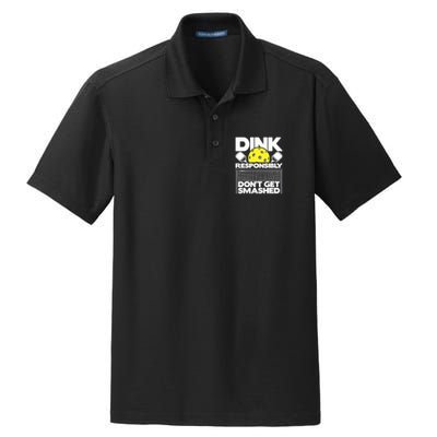 Dink Responsibly Don't Get Smashed Pickleball Paddleball Dry Zone Grid Polo