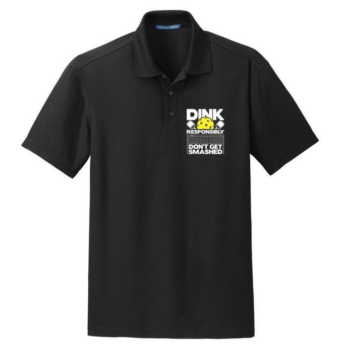 Dink Responsibly Don't Get Smashed Pickleball Paddleball Dry Zone Grid Polo