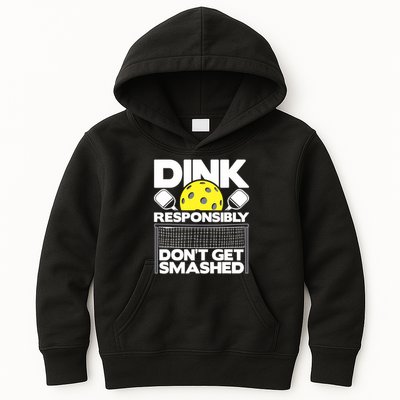 Dink Responsibly Don't Get Smashed Pickleball Paddleball Kids Hoodie