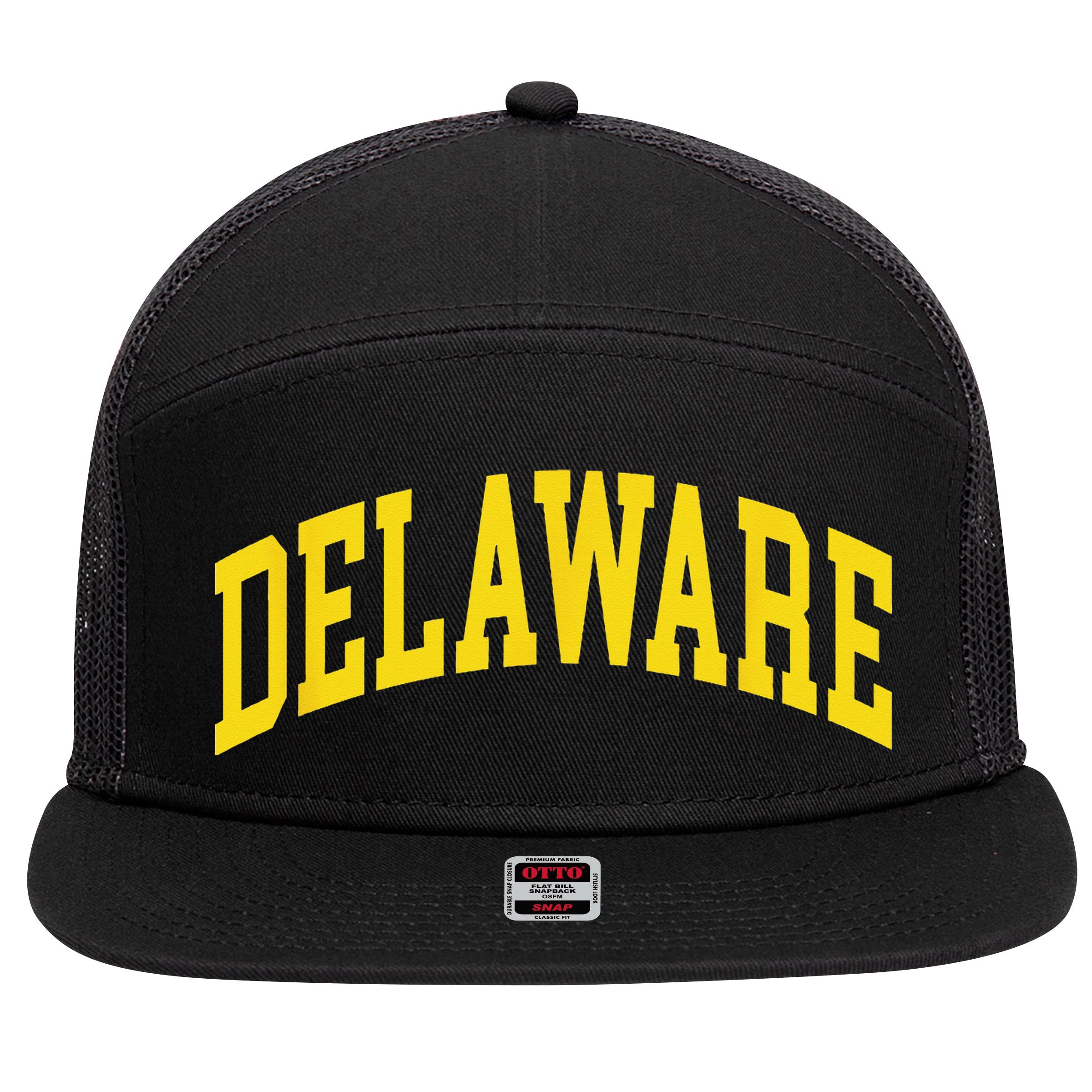 Delaware Retro DE Vintage Throwback 7 Panel Mesh Trucker Snapback Hat