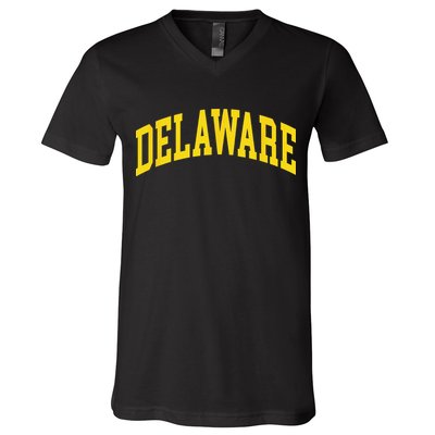 Delaware Retro DE Vintage Throwback V-Neck T-Shirt