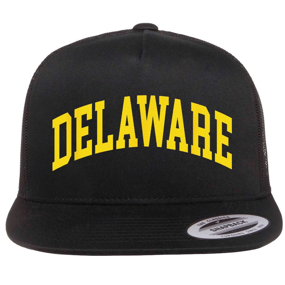 Delaware Retro DE Vintage Throwback Flat Bill Trucker Hat