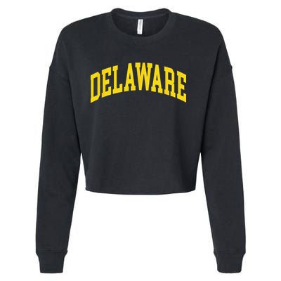 Delaware Retro DE Vintage Throwback Cropped Pullover Crew